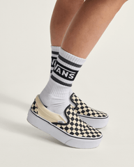 Women Vans Classic Slip-On Stackform Checkerboard Black/Classic White Shoe