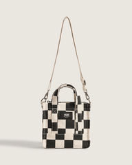 Women|Men Vans Lil Pergs Checkerboard Tote Bag in Antique White / Black