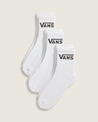 Women|Men Vans Classic Half Crew Socks 3-Pack in White