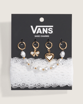 Women|Men Vans Vans Pearl and Lace Shoe Charm Set in White