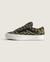 Women Vans Premium Old Skool 36 Shoe in Cheetah Olive Green
