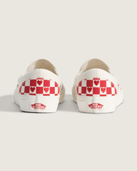 Women Vans Classic Slip-On Checkerboard Shoe in Checkerboard Racing Red