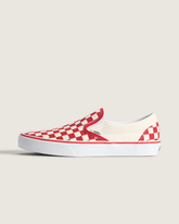 Women|Men Vans Classic Slip-On Checkerboard Shoe in Racing Red / White