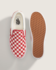Women|Men Vans Classic Slip-On Checkerboard Shoe in Racing Red / White