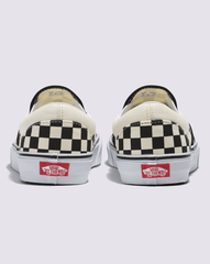Women|Men Vans Classic Slip-On Wide Checkerboard Shoe in Checkerboard Black / Classic White