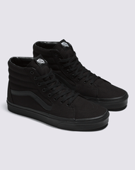 Women|Men Vans Sk8-Hi Wide Canvas Black/Black Classics Shoe