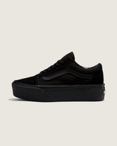 Women Vans Old Skool Stackform Suede/Canvas Black/Black Shoe