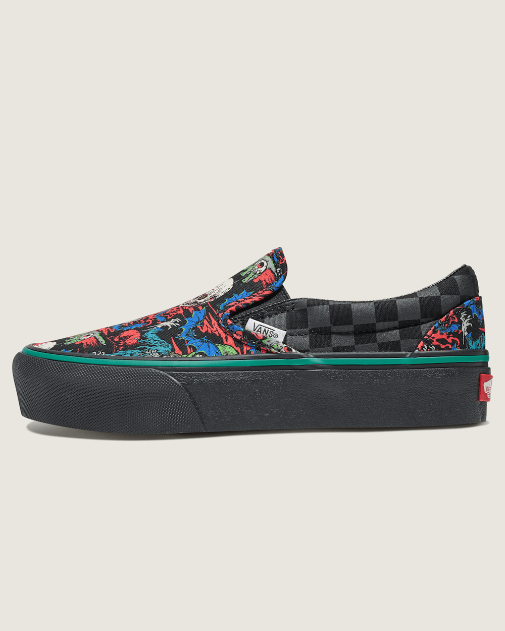 Women|Men Vans Customs Classic Slip-On Platform Halloween Shoe in Customs