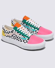 Women Vans Customs Old Skool Platform Shoe in Pink / White / Black