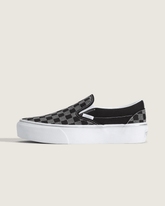 Women|Sale Vans Classic Slip-On Platform Checkerboard Shoe in Checkerboard Black