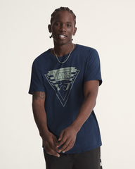 Women|Men Vans Waffle Shop Wave Blend T-Shirt in Navy Blue