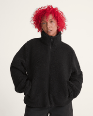 Women Vans Misty Fog High Pile Jacket in Black