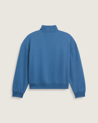Women Vans Script Logo Mock Neck Sweatshirt in True Navy Blue