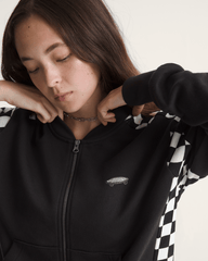 Women Vans Rookie Track Zip Sweatshirt in Checkerboard Black