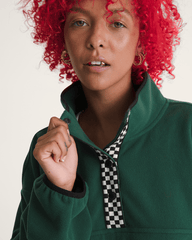 Women Vans Check Mark Polar Sweatshirt in Emerald Green