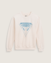 Women|Men Vans Waffle Shop Wave Blend Crewneck Sweatshirt in Marshmallow White