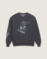 Women|Men Vans Waffle Shop Skate Crest Crewneck Sweatshirt in Charcoal Grey