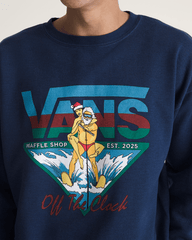 Women|Men Vans Waffle Shop Off the Clock Crew Sweatshirt in Navy Blue