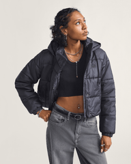 Women|Men Vans Hillgate Cropped Puffer Jacket in Black
