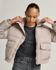 Women|Men Vans Aubrey Primaloft Puffer Jacket in Mushroom Brown
