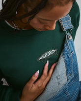 Women Vans Salton Pearls Crew Sweatshirt in Emerald Green