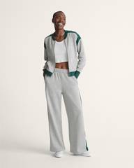 Women Vans Rookie Track Zip Sweatshirt in Grey / Emerald Green