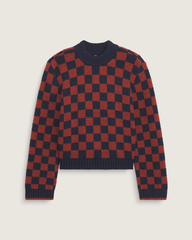 Women Vans Cameron Sweater in Checkerboard Blue / Red