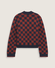 Women Vans Cameron Sweater in Checkerboard Blue / Red