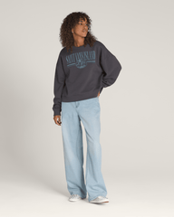 Women Vans Retro Isle Graphic Crew Sweatshirt in Asphalt Grey