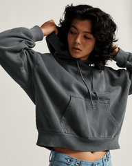 Women Vans Retro Pullover Hoodie in Asphalt Grey