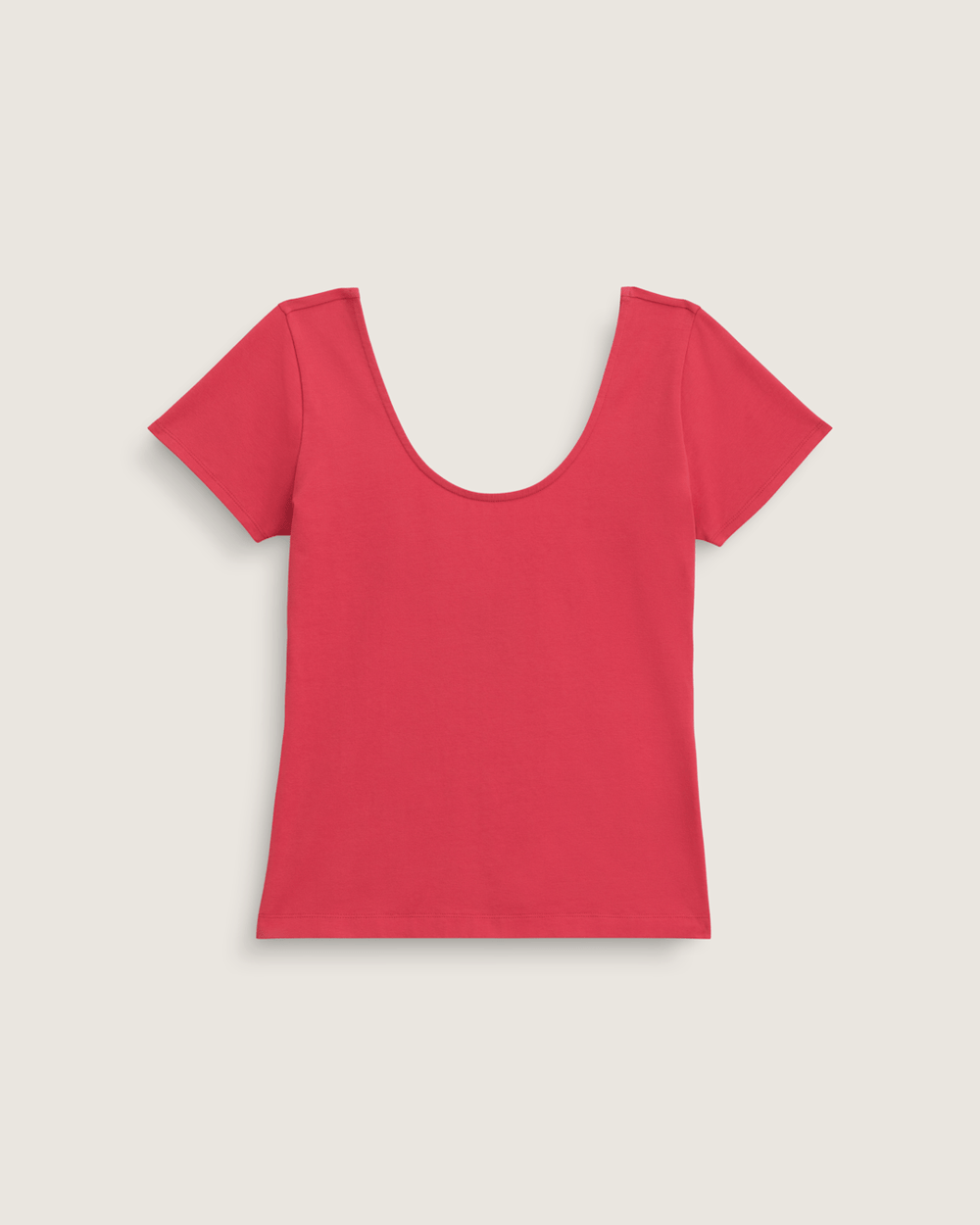 Women Vans Double Scoop T-Shirt in Crimson Haze Red