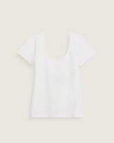 Women Vans Double Scoop T-Shirt in True White