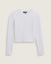 Women Vans Waffle Long Sleeve in WHITE HEATHER