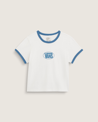 Women Vans Circle V Ringer Tee in Egret