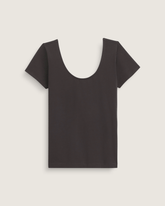 Women Vans Double Scoop T-Shirt in Faded Black