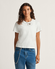 Women Vans Salton T-Shirt in Marshmallow White