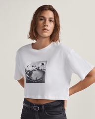 Women Vans Rhythm Relaxed Crop T-Shirt in White
