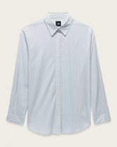 Women Vans Gillian Striped Button Up Shirt in White / Crystal Blue