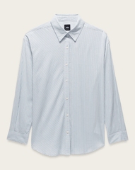 Women Vans Gillian Striped Button Up Shirt in White / Crystal Blue