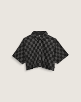 Women Vans Wren Checkerboard Shirt in Checkerboard Black / Grey