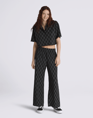 Women Vans Wren Checkerboard Shirt in Checkerboard Black / Grey
