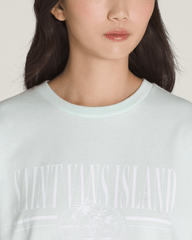Women Vans Vintage Retro Isle T-Shirt in White Mint
