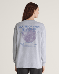 Women Vans Disco Nights Long Sleeve T-Shirt in Heather Grey