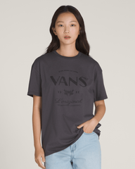 Women Vans French Lost Thoughts T-Shirt in Asphalt Grey