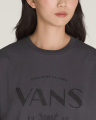 Women Vans French Lost Thoughts T-Shirt in Asphalt Grey