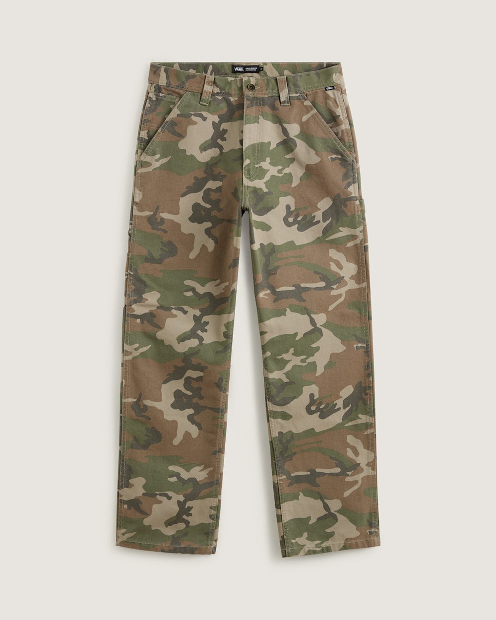 Women|Men Vans Drill Chore Carpenter Loose Denim Pants in Vintage Camo Black