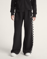 Women Vans Rookie Track Sweatpants in Checkerboard Black