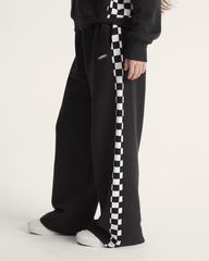 Women Vans Rookie Track Sweatpants in Checkerboard Black