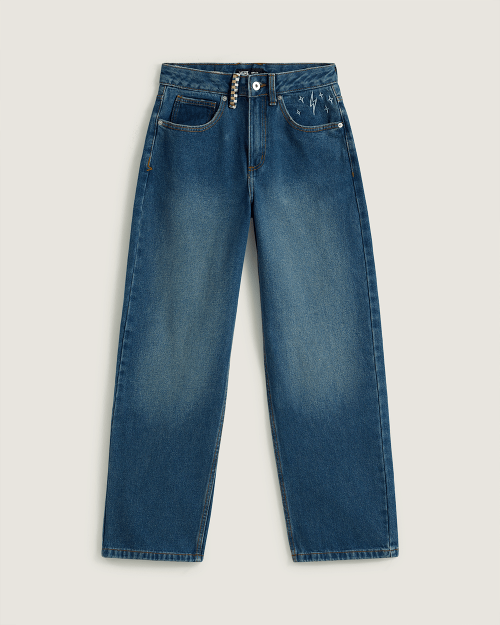 Women Vans Sirelle Embroidered Denim Pants in Vintage Indigo Blue