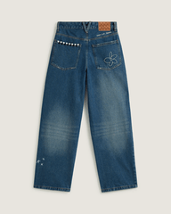 Women Vans Sirelle Embroidered Denim Pants in Vintage Indigo Blue